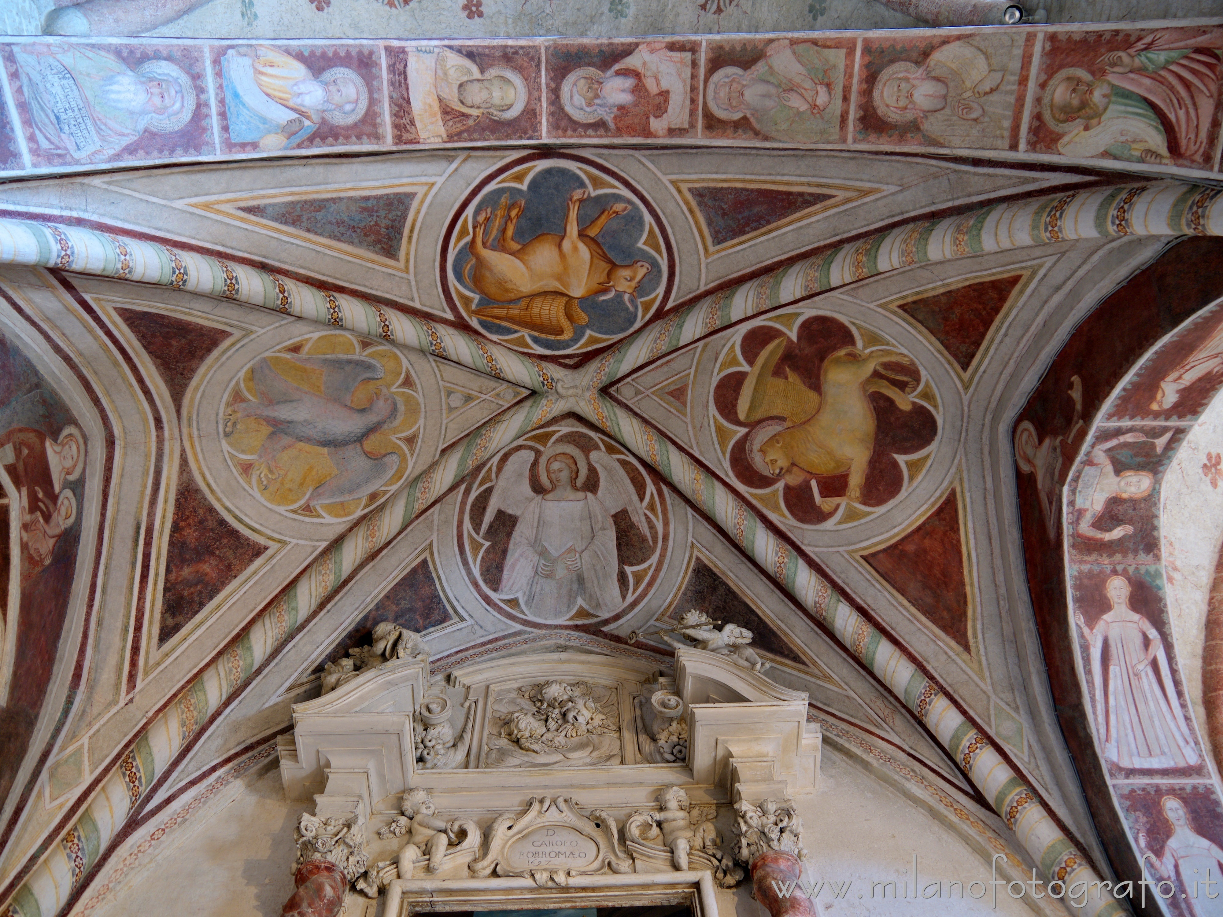 San Giuliano Milanese (Milan, Italy) - Symbols of the Evangelists in the Abbey of Viboldone